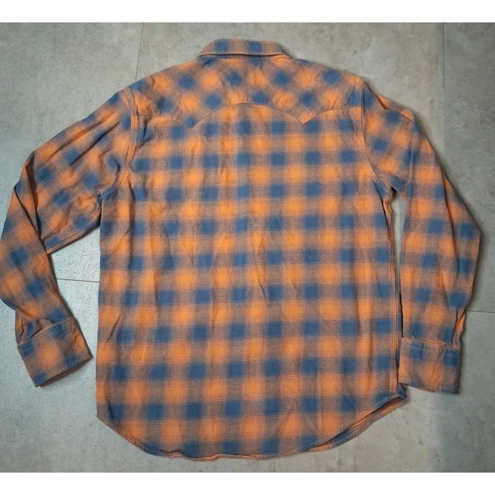 Dubinik Flannel Shirt Plaid Pearl Snaps Cotton Medium Outdoors Western Country - Picture 3 of 11